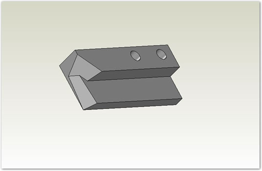 テーパー面とテーパー面が接している形状。